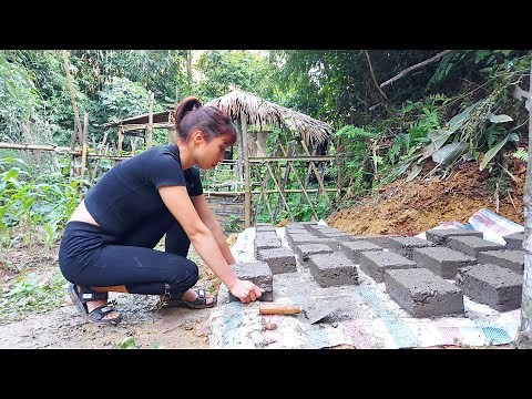 how to make handmade bricks - DIY bricks to build cabins in forest - Living Off the grid Ep.23