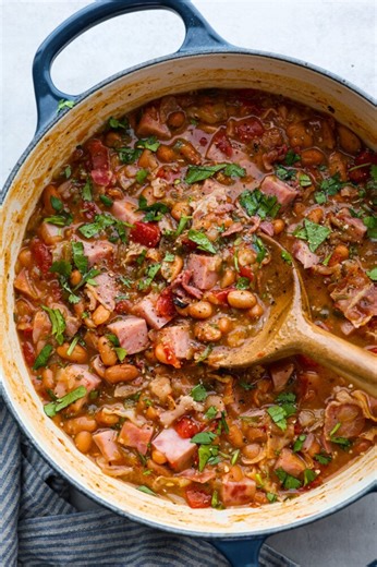 Recipe here: https://therecipecritic.com/charro-beans/ Mexican Charro Beans, also known as Frijoles Charros, are loaded to the brim with flavor! Pinto beans are cooked in a chicken broth seasoned with warm and inviting spices. | The Recipe Critic
