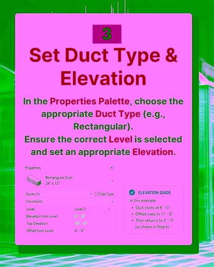 How to Draw a Duct with Offset in Revit MEP