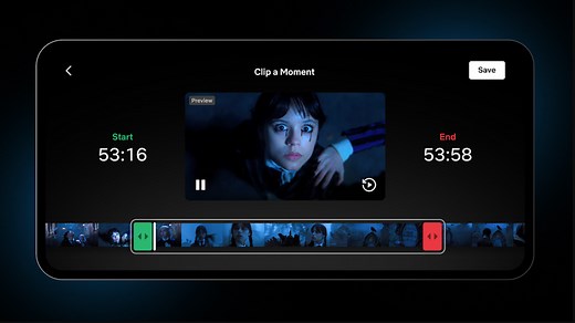 Netflix adds Twitch-like clipping function, complete with an editor