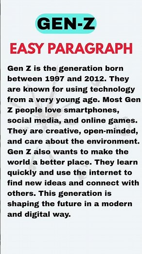 GEN-Z easy Paragraph || Writing parts💥💥