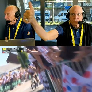 Inside the Tour de France booth with Phil Liggett and Bob Roll for Tadej Pogacar’s historic 100th career victory! 🎉 #TDF2025 | NBC Sports Cycling