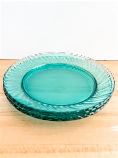 Vintage Jeanette Glass Ultramarine Swirl Plates ( Set of 4) - Etsy