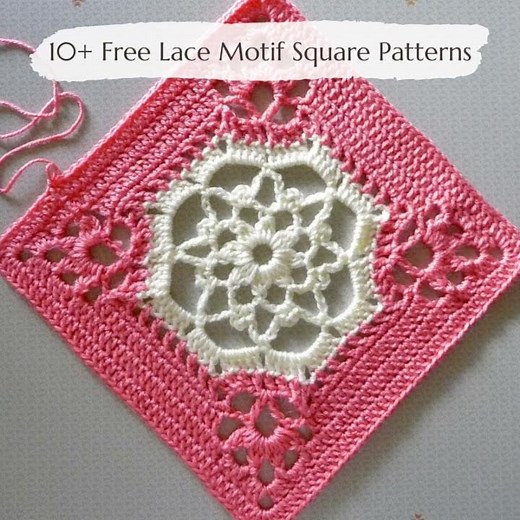 10+ Free Crochet Lace Motif Square Patterns