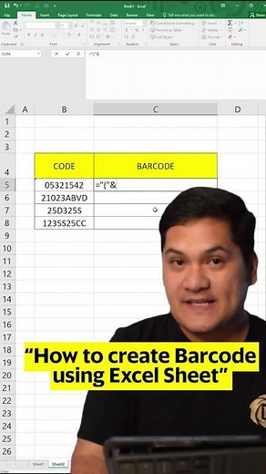 HOW TO CREATE BARCODE IN EXCEL