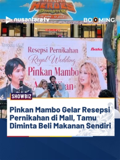 Penyanyi Pinkan Mambo dan suaminya, Arya Khan, menggelar resepsi pernikahan di Tangcity Mall, Tangerang, Senin (29/6/2026). Pinkan mengklaim acara tersebut menghabiskan anggaran fantastis, bahkan menyebut nilainya mencapai Rp10 miliar hingga Rp50 miliar. Namun, Arya Khan langsung meluruskan pernyataan itu dengan nada bercanda. Ia mengaku resepsi digelar di mal karena tidak memiliki biaya untuk menyewa gedung hotel. Menurutnya, konsep di mal juga lebih hemat karena tamu membeli makanan sendiri di
