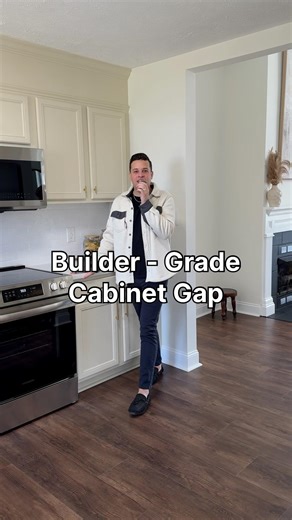 How to Make Builder-Grade Cabinets Look Custom (awkward cabinet gap)