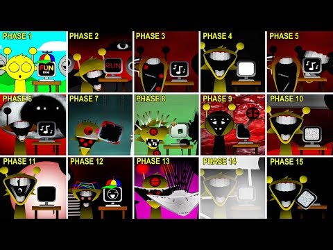 Mix all Simon and Mr. Fun Computer in Sprunki incredibox | Phase 1 vs Phase 2 ... vs Phase 15
