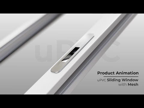 uPVC Sliding Window with Mesh | 3D Product Animation