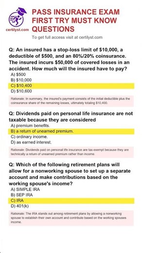 These Pass Insurance Exam First Try Must Know Questions are actually on the test...
