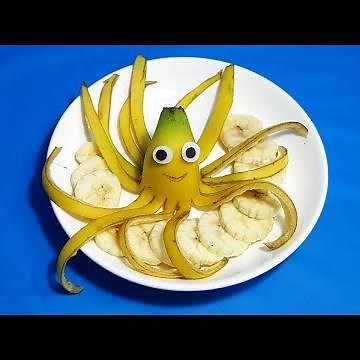 How to Create a Banana Octopus Garnish Recipe | Banana Octopus