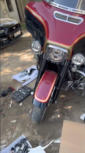 Music system installation Harley-Davidson Electra Glide #harleydavidson #electraglide