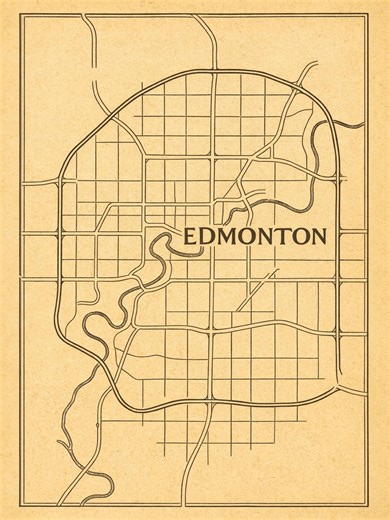 Edmonton Vintage Map Print – Antique Style Wall Art - Etsy