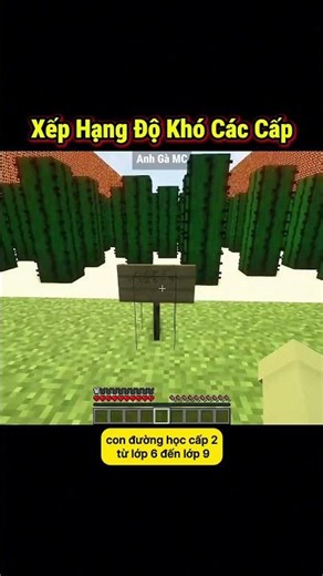 Xếp Hạng Độ Khó Các Cấp Thời Đi Học ??! 🤣 - Tập 1336 #shorts #minecraft