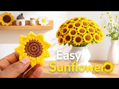 Easy Crochet Sunflower 🌻 | Beginner Friendly Flower Tutorial