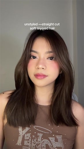 easy hair style for soft layered straight cut hairr