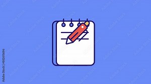 Notepad Icon Animation 4K On Alpha Stock Video