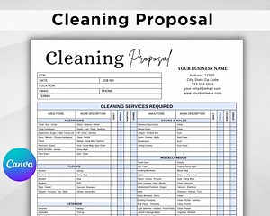 Editable Cleaning Proposal Templates. Cleaning Service Proposal. Business Cleaning Service. Housekeeping. Cleaning Estimate. Canva Template - Etsy