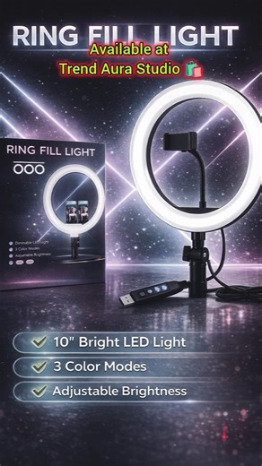 Best Ring Light for TikTok & YouTube 🎥 10” LED Fill Light | Trend Aura Studio #techgadgets #shorts