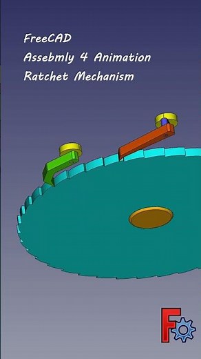 FreeCAD Assembly 4 Animation Ratchet Mechanism #freecad