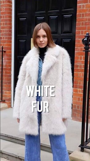WHITE FAUX FUR Shaggy Coat Outfit Ideas