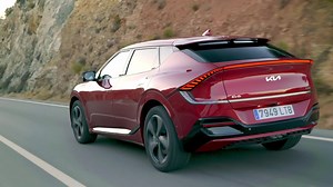 Kia EV6 in Runway Red Driving Video