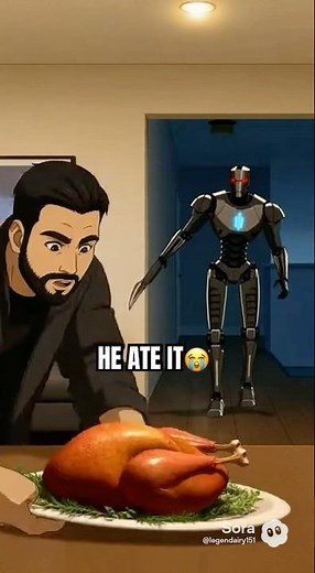 Robot Assassin Gets Distracted by a TURKEY 😂🤖 #funny #shorts #animatedshorts