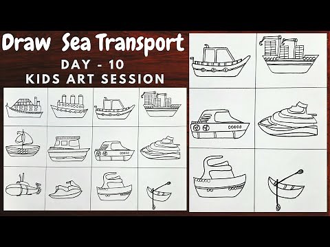 Class 10 | How to draw water Transport | Draw sea Transport | kids art classes | Beginners Art