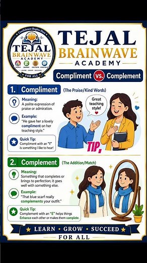 Compliment or Complement? 🤔 The Simple Trick to Remember the Difference!
