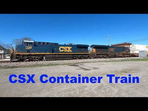 CSX Container Train with 7288, 3422 in Athens - Interesting Horn
