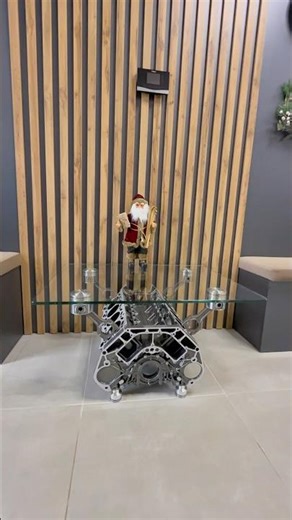 Another unique V8 table made from an engine block — this time for an auto service