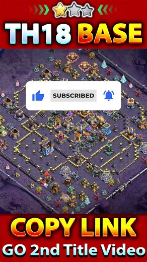 97% CHANCES🔥ONLY 1 STAR TH18 WAR BASE LINK, TH18 NEW UNSEEN BASE LINK, Clash of Clans