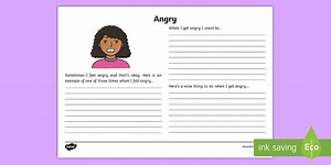 Feeling Angry Reflection Writing Template