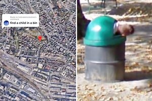 Google Maps users baffled after finding child stuck in a BIN