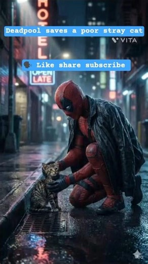 Deadpool Saves a Poor Cat 🐱❤️ || Emotional Superhero Moment||#trending #shorts #poorcat #cat