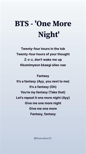 'One More Time' - BTS lyrics #bts#songlyrics#btssongs#arirang#lyricvideo#newsong#kpop#btsedit#fypシ