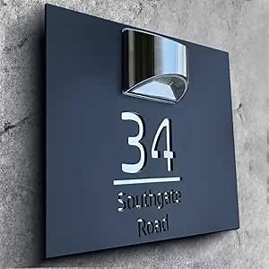 Custom Solar House Sign Personalised House Number,solar Powered Lighted House Numbers for Outside,solar Led House Numbers for Outside (30 * 30CM)