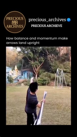 Precious Archives | At first glance it looks like a trick, but this arrow throw is pure physics and control. When the arrows are tossed upward, their heavier... | Instagram