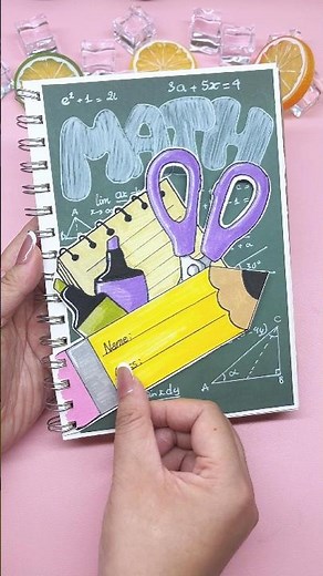 Simple math project cover decoration 📐✨