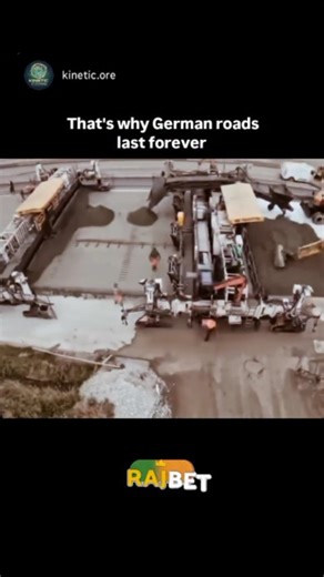 Kinetic Core on Instagram: "This high-angle time-lapse captures the precision of advanced infrastructure construction in Germany. The video features a massive slipform paver—a marvel of engineering—slowly crawling across a highway expansion project. ​The machine seamlessly transforms raw mounds of wet concrete into a perfectly level, continuous road surface. As it moves, integrated mechanisms smooth the top layer while workers monitor the edges for perfection. The footage highlights the contrast