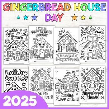 Gingerbread House Day Coloring | Christmas Coloring Pages for Kids