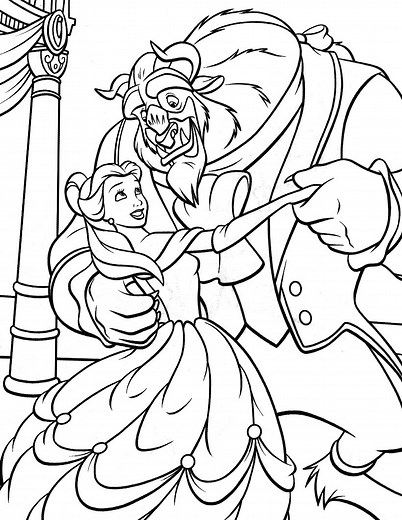 Free Beauty and the Beast coloring page - The Beauty And The Beast Coloring Pages for Kids