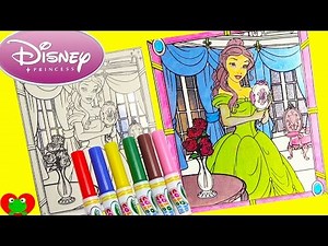 Disney Princess Belle Crayola Color Wonder Glitter Coloring Page and Surprises