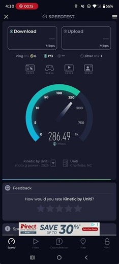 kinetic by Windstream home Internet speed test