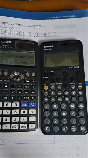 Casio fx 991 EX vs Casio fx 991 CW integration speed test