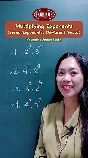 15K views · 492 reactions | Multiplying Exponents Same Exponents Different b bases #mathematics #mathtutorials #mathessentials #multiplyingexponents #exponents | Unang Math | Facebook
