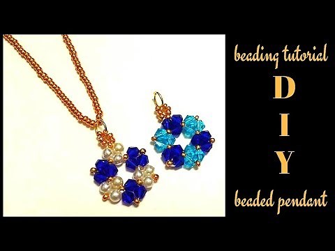 5 mins diy pendant. Beading tutorial for beginners. Beaded pendant.