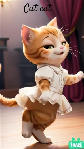 Cute Dancing Cat in White Dress 😺🤍 | Adorable Cat Dance Short#DancingCat#CuteCat#CatDance