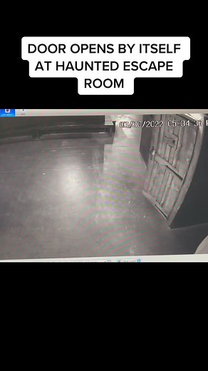 FOOTAGE from 3/30/22: Taken from the building’s security cameras at our escape room. Confirmed, there was no AC on in the building and no windows in that room. The door in the video uses a ball latch that is very strong and takes a bit of force to open. We currently have no explanation of why this happened. Please, someone help us explain this #haunted #paranormal #escaperoom