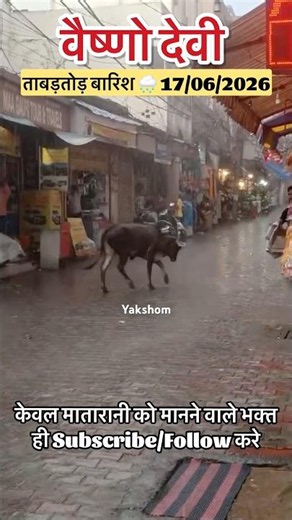 वैष्णो देवी: ताबड़तोड़ बारिश 🌧️ शुरू 17/06/2026 #vaishnodevi #vaishnodeviyatra #yakshom #matarani